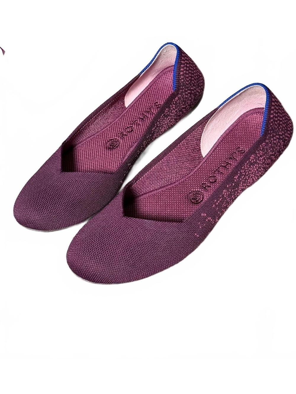 Rothy's “The Flat” Slip On Fig Python Plum Burgundy Washable Knit Ballet Flats 8